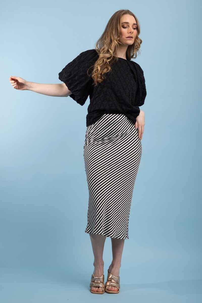 AMAYA April Bias Cut Skirt Stripe