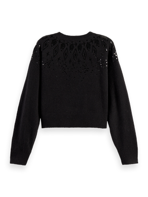 Scotch & Soda Relaxed Fit Wool Blend Pullover Black