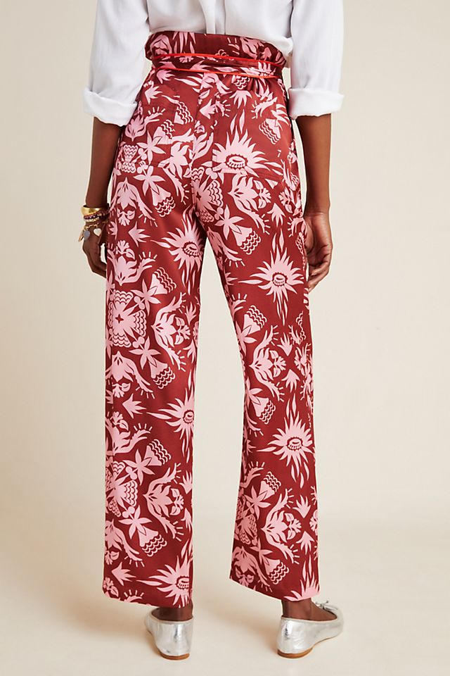 Scotch & Soda Printed Wide Leg Pants With Tie