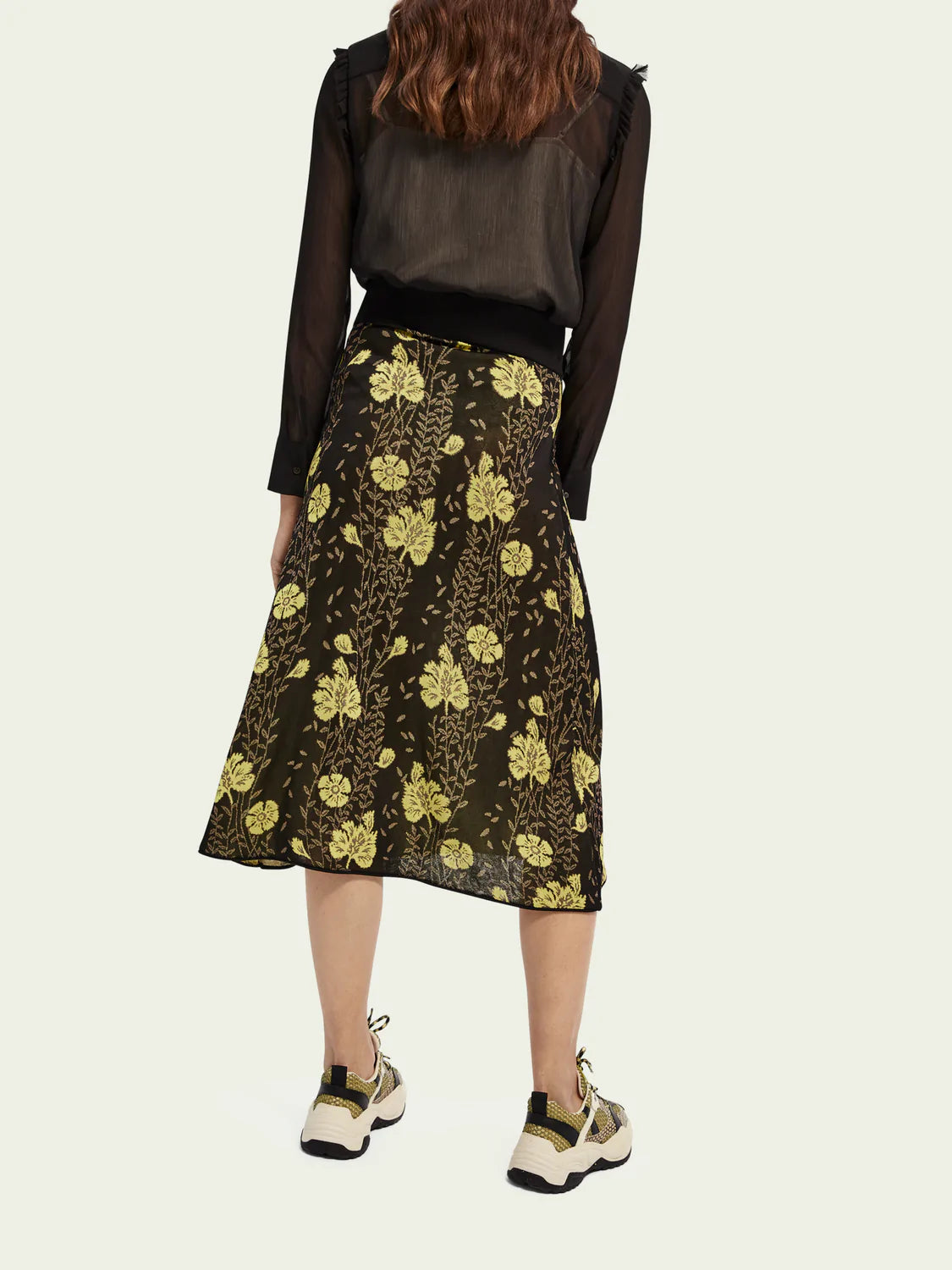 Knitted Skirt Floral Jacquard