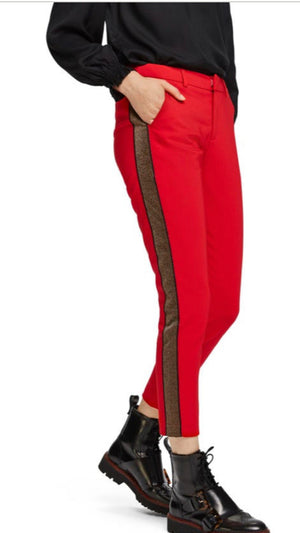 S&S Red Tailored Stretch Pants With Contrast