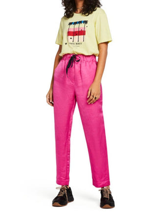 S&S Tailored Pants With Drawstring Waist - Pink