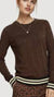 S&S Brown Lurex Pullover With Striped Cuff