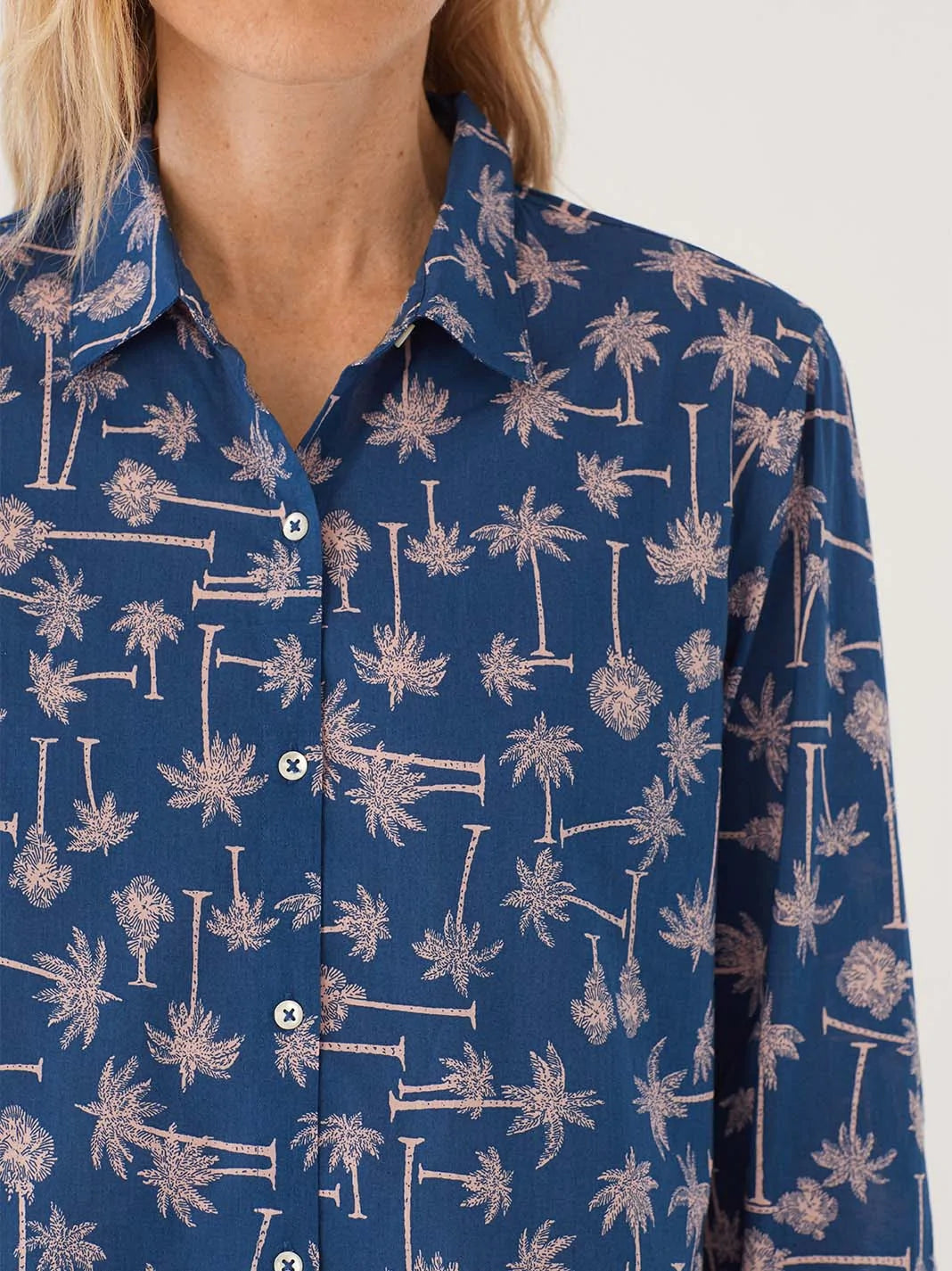 Nice Things Palm Trees Shirt Cobalt Blue