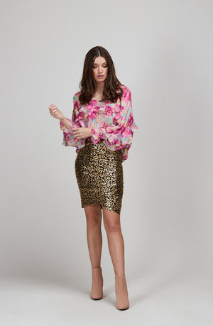 Augustine Gold Leopard Meow Skirt - Long