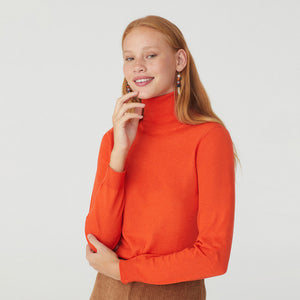 Nice Things Turtle Neck Sweater Orange