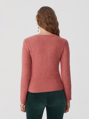 Nice Things Cable Sweater Pink Sweater