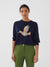 Nice Things Dove Intrsia Sweater Navy