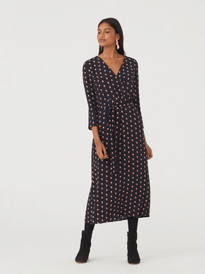 Nice Things Small Dot Long Crossover Dress