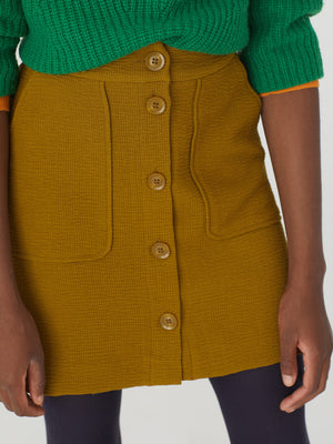 Nice Things Textured Button Mini Skirt