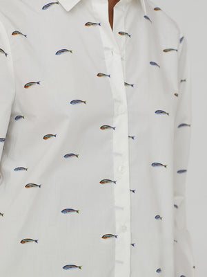 Nice Things Little Fish Print Shirt - 100% Cotton