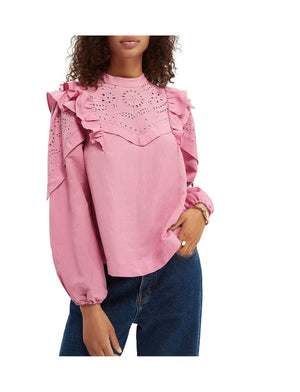Scotch & Soda Embroidered Voluminous Sleeve Top
